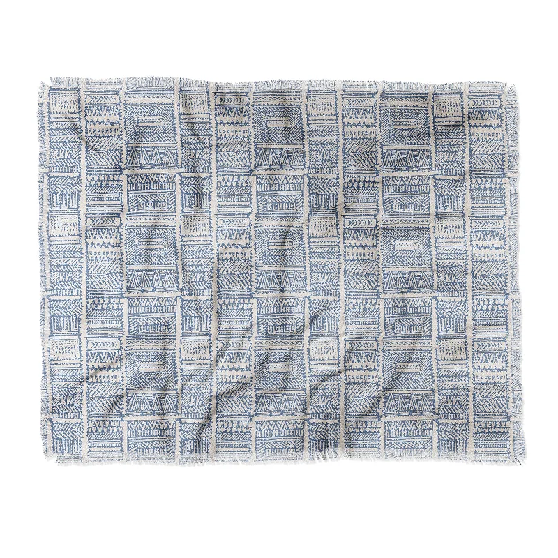 Wool blankets with natural warmth and insulationHolli Zollinger Almah Grasscloth Blue Throw Blanket