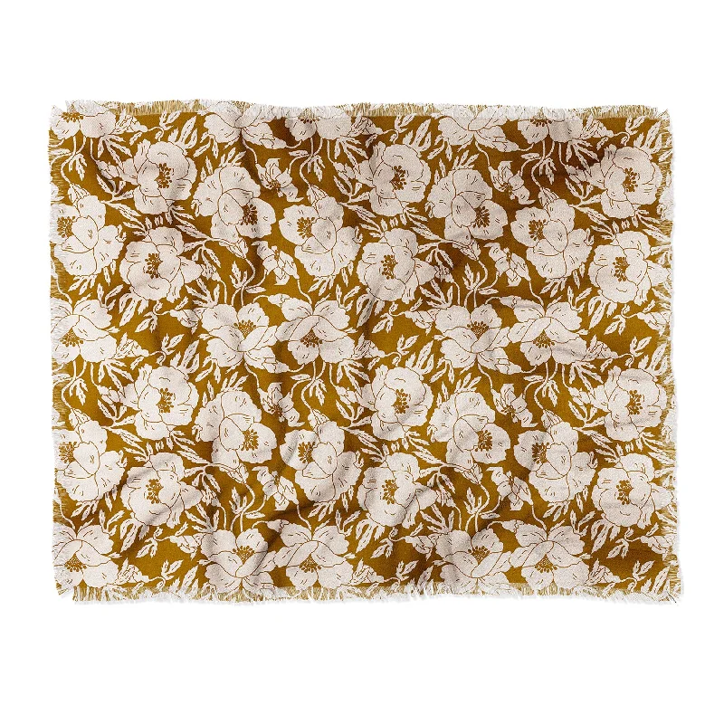 Rayon from bamboo blankets for a silky and breathable feelHolli Zollinger Indra Poppy Ochre Throw Blanket