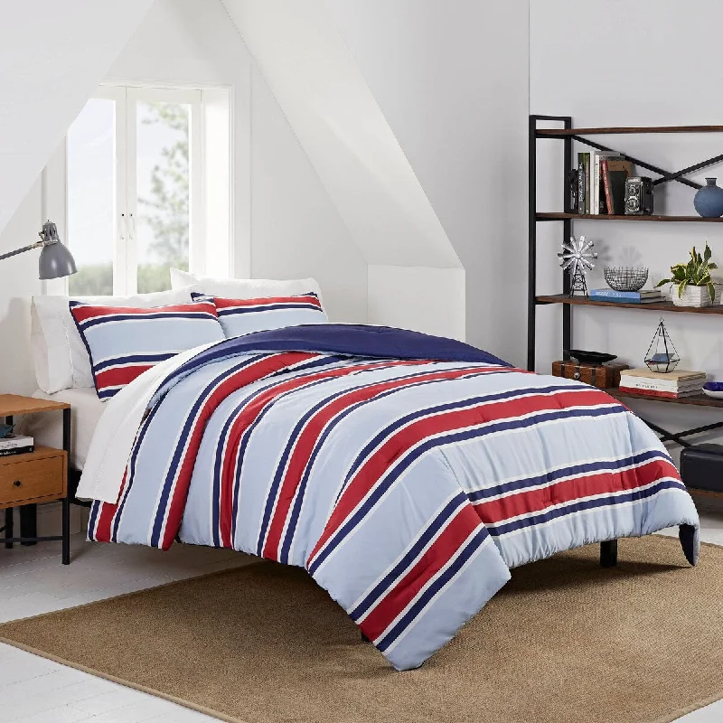 King - size comforters to fit large king - sized beds perfectlyIZOD Americana Striped Comforter Set