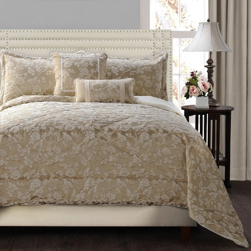 Duck down comforters with a softer feel and good warmth retentionJennifer Taylor Celeste 5 Piece Comforter Set