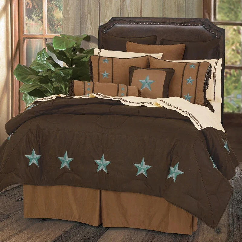 Duck down comforters with a softer feel and good warmth retentionLaredo Comforter Set, Full Turquoise