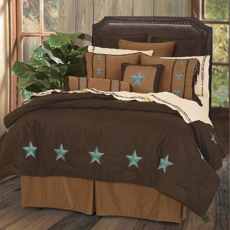 Queen - size comforters for standard queen - sized mattressesLaredo Comforter Set, Twin Turquoise