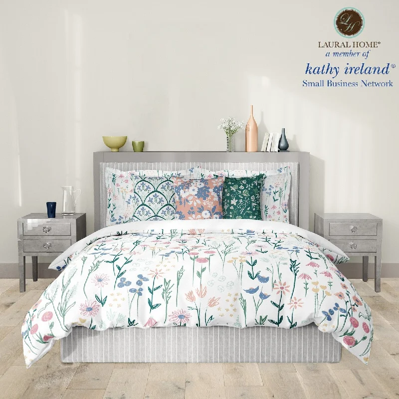 Cotton - filled comforters for a breathable and natural sleep experienceLaural Home kathy ireland® Small Business Network Member Delicate Floral Boho Twin Comforter