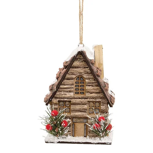 LED Winter Cottage Lodge Ornament