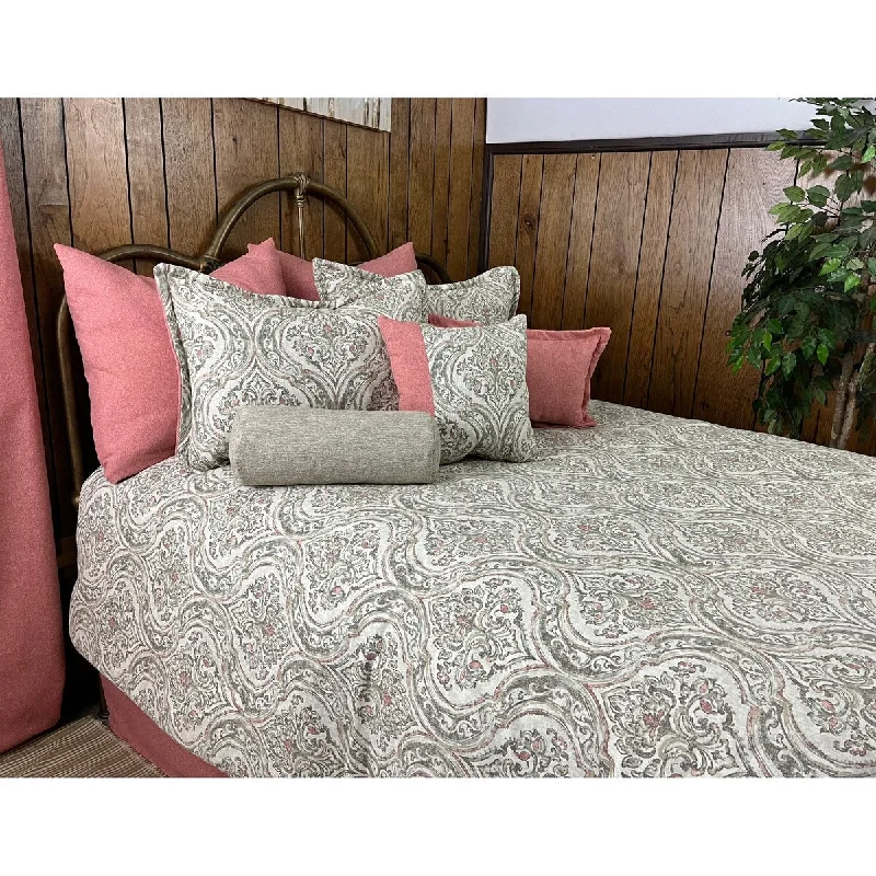 Bamboo - fiber - filled comforters with antibacterial and breathable qualitiesMarsala medallion Victorian comforter set