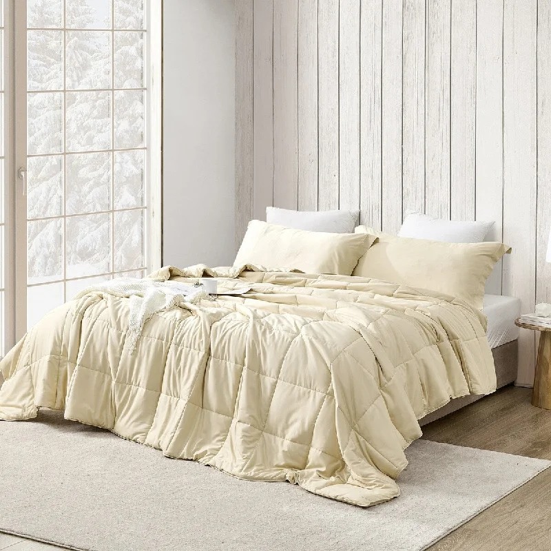 Full - size comforters suitable for full - sized beds in guest rooms or small bedroomsMenopleasing - Coma Inducer® Oversized Cooling Comforter Set - Bleached Sand