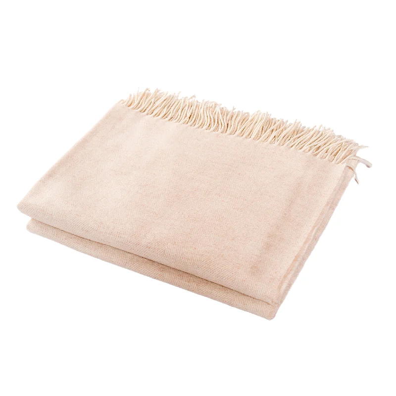 Rayon from bamboo blankets for a silky and breathable feelMerino Lambswool Bed Throw in Oatmeal