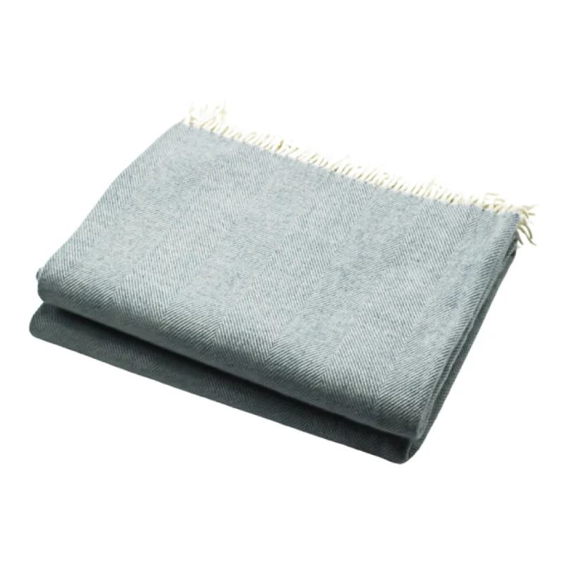 Synthetic fiber blend blankets for a budget - friendly choiceMerino Lambswool Throw in Light Blue