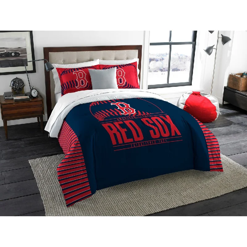 Bamboo - fiber - filled comforters with antibacterial and breathable qualitiesMLB 858 Red Sox King Printed Grandslam Comforter & Shams Set