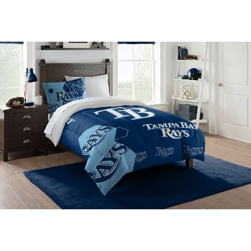 Down - filled comforters for supreme warmth and lightnessMLB 862 Rays Hexagon Twin Comforter Set