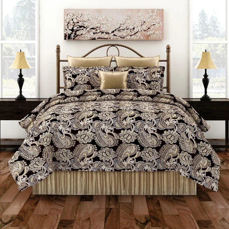 Cotton - filled comforters for a breathable and natural sleep experienceNapoleon chocolate paisley comforter set