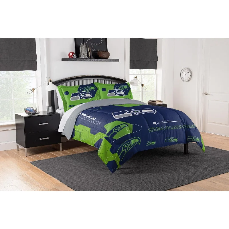 Bamboo - fiber - filled comforters with antibacterial and breathable qualitiesNFL 849 Seahawks Hexagon F/Q Comforter Set