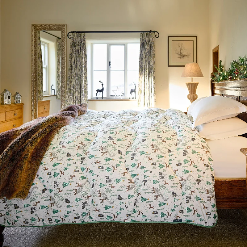 Velvet duvet covers for a plush and cozy lookNight Lark® Festive Forest Coverless Duvet