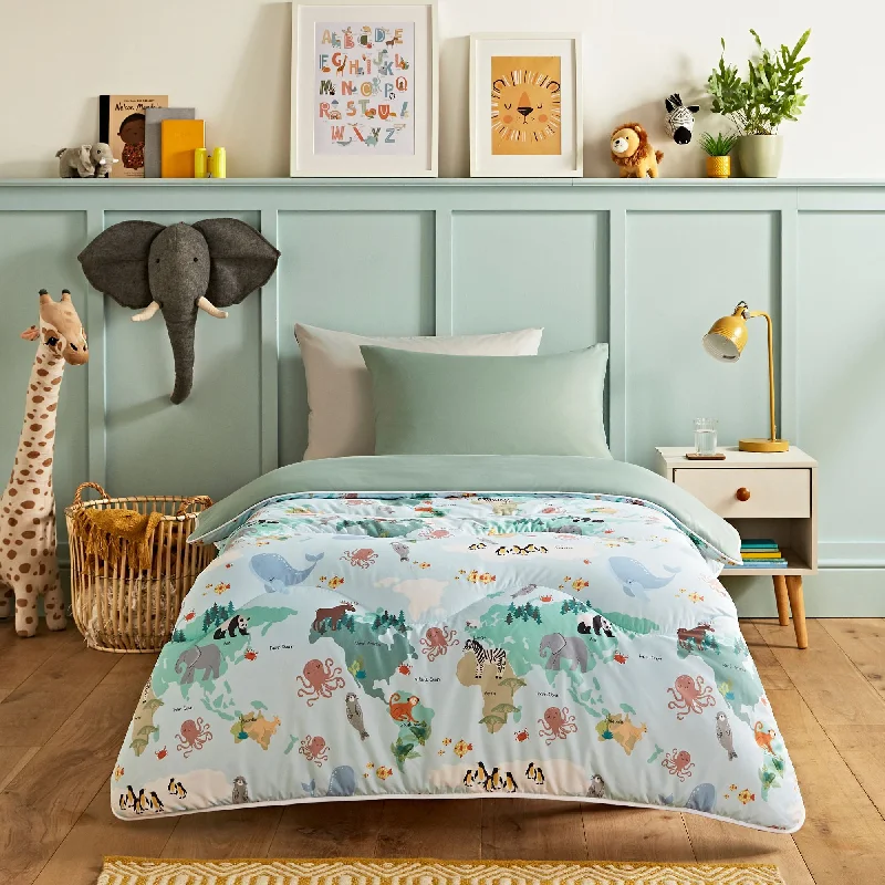 Children's - room duvet covers with fun and colorful designsNight Lark® Junior - Animal Atlas - Childrens Coverless Duvet Set