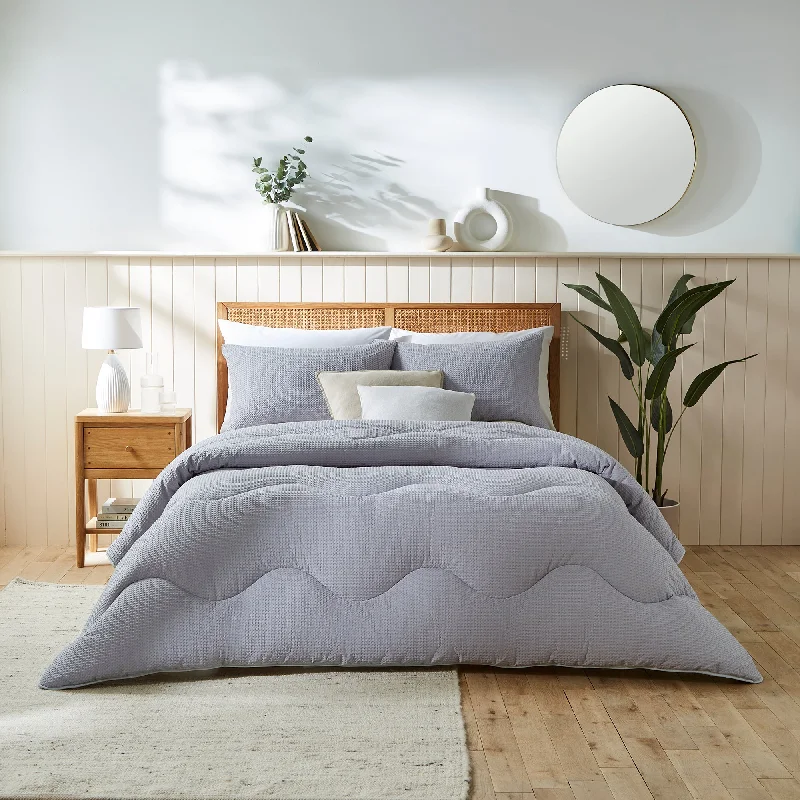 California king - size duvet covers for the extra - long and wide California king bedsNight Lark®  - Natural Cotton Waffle Coverless Duvet