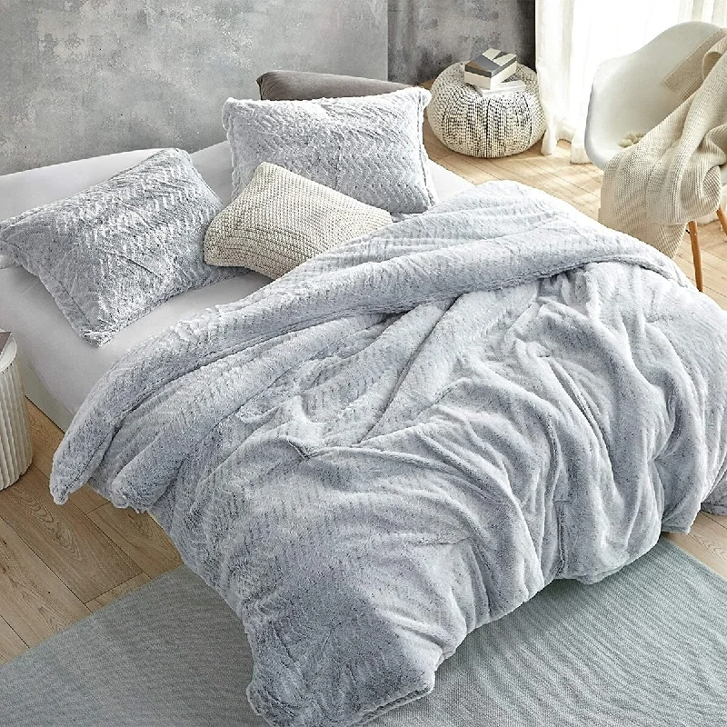 Wool - filled comforters with natural moisture - wicking and temperature - regulating featuresPeak of Cozy® - Coma Inducer® Oversized Comforter Set - Chevron Frosted Gray