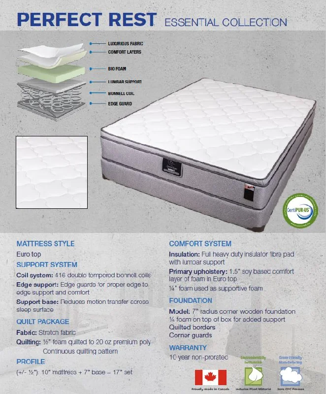 Latex mattresses with natural bounce and breathabilityPERFECT REST 2″ PILLOWTOP