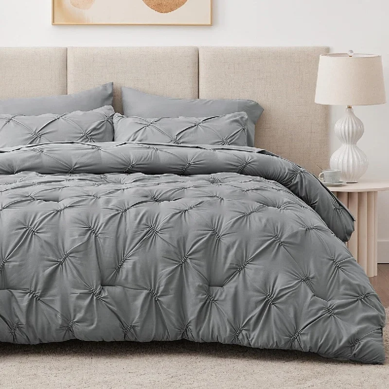 Full - size comforters suitable for full - sized beds in guest rooms or small bedroomsPintuck Bedding Sets for All Season