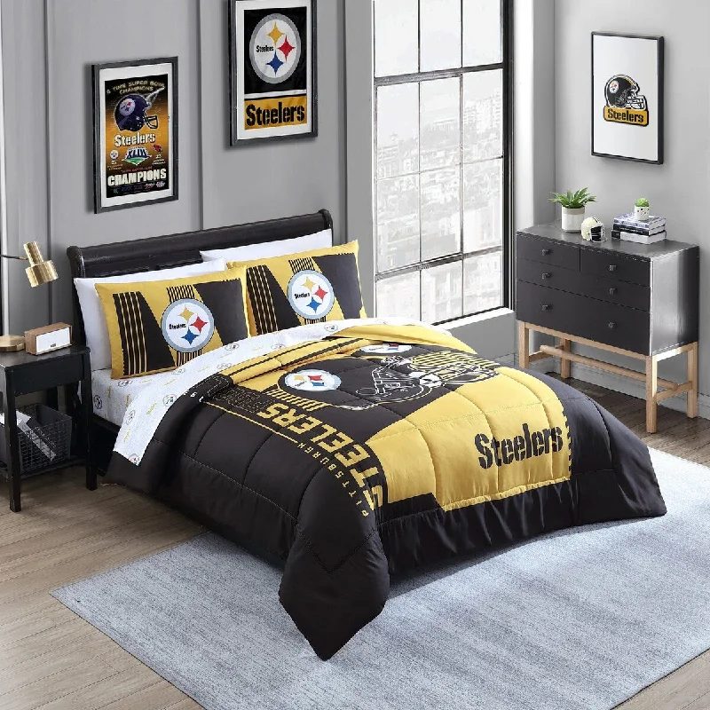 Goose down comforters known for their superior quality and insulationPittsburgh Steelers NFL Licensed "Status" Bed In A Bag Comforter & Sheet Set