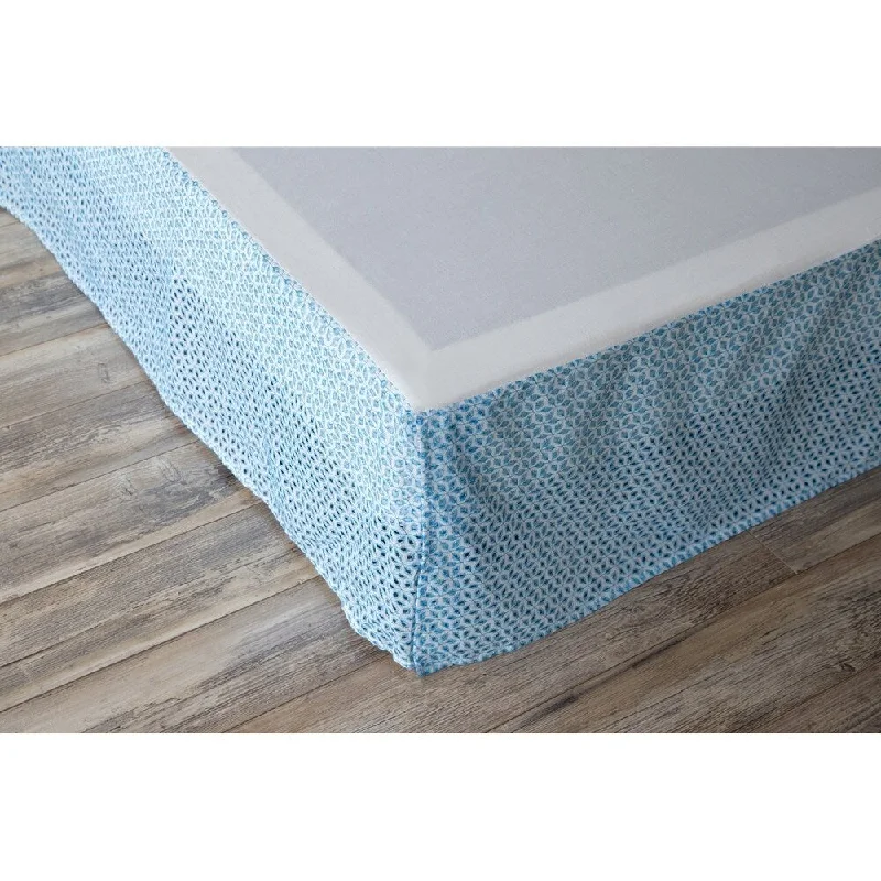 Porch & Den Eleanor King-size Blue Eyelet Bed Skirt