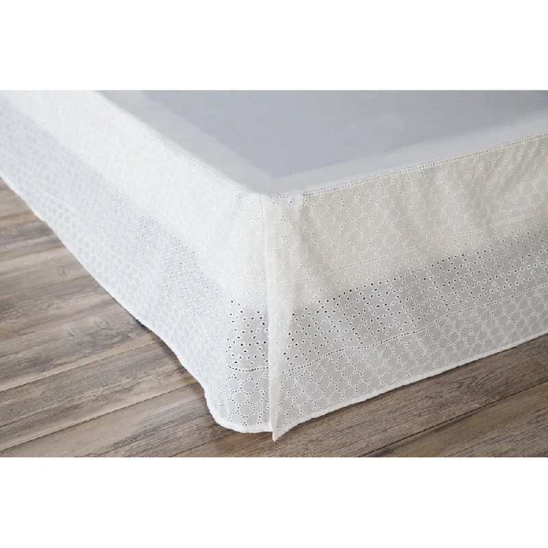 Porch & Den Eleanor King-size White Eyelet Bed Skirt