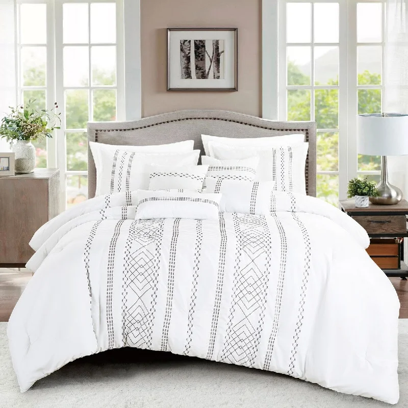 Queen - size comforters for standard queen - sized mattressesPorch & Den Nora Polyester 7Pc Comforter Set - WHITE