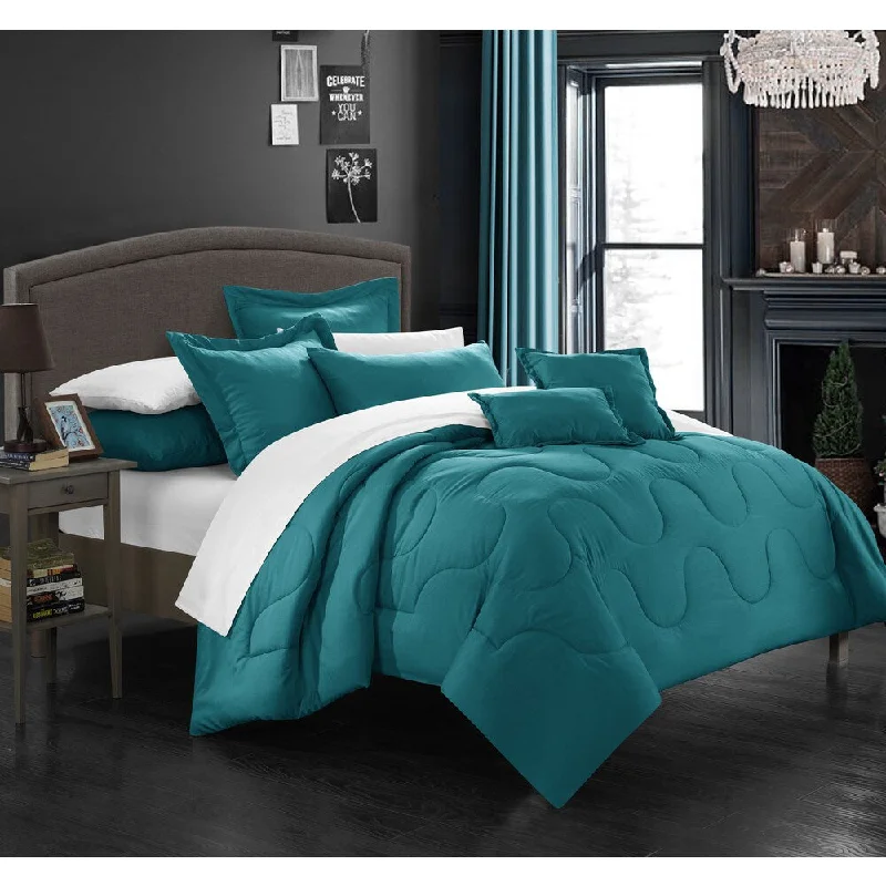 Bamboo - fiber - filled comforters with antibacterial and breathable qualitiesPorch & Den Rhode Island Teal Down Alternative 7-piece Comforter Set