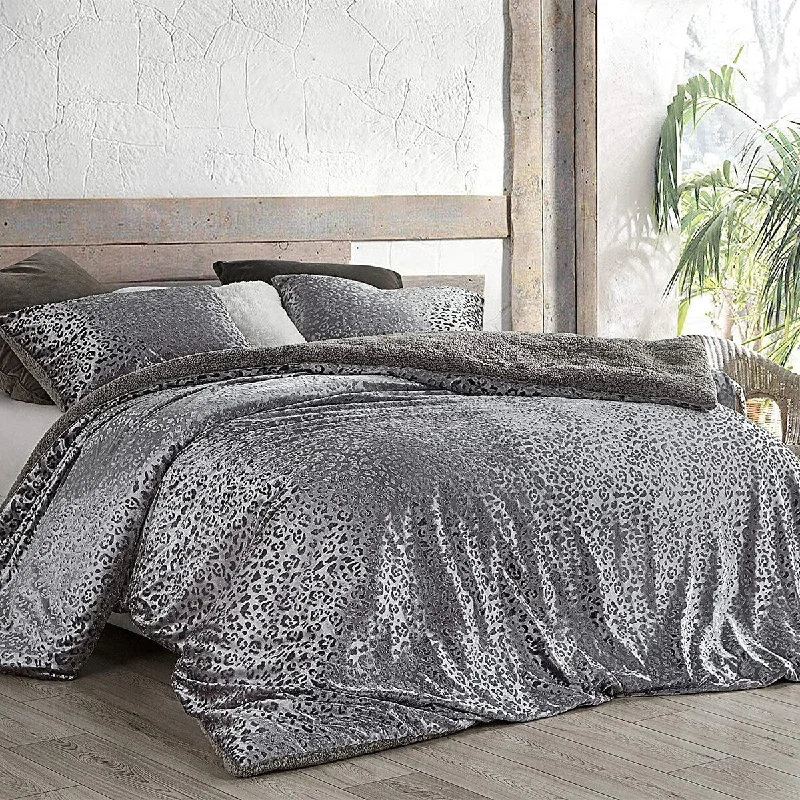 Wool - filled comforters with natural moisture - wicking and temperature - regulating featuresPrimal Leopard - Coma Inducer® Oversized Comforter Set - Silver Black