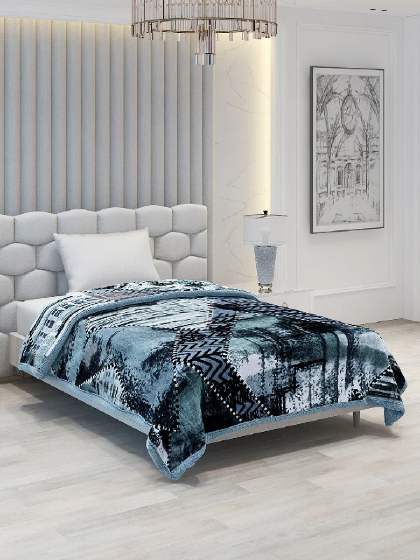 Recycled polyester blankets for an eco - conscious optionPrinted Single Bed Blanket for Mild Winter -2 Ply