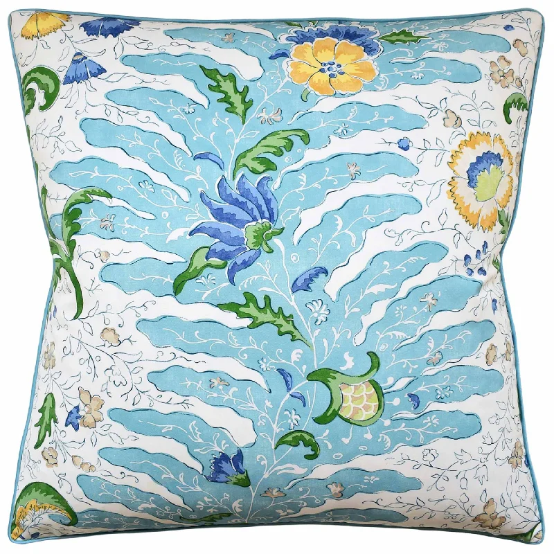 Microfiber blankets that are durable and easy to care forRiviera Print Pillow in Aqua