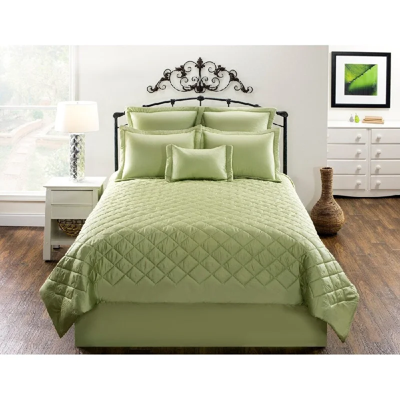 Solid green bedskirt 300 Thread Count silky 100% cotton sateen in different drops 15", 18", 21"