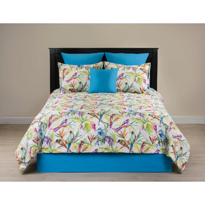 King - size comforters to fit large king - sized beds perfectlySongbirds linen comforter set with tropical birds