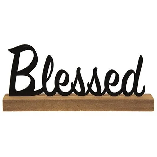 Standing Metal Word "Blessed"