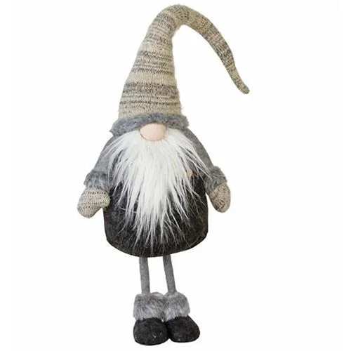 *Standing Plush Gray Santa Gnome 35"H