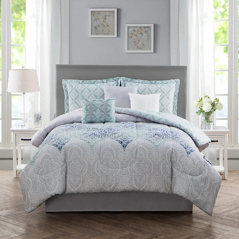 Silk - filled comforters for a luxurious and smooth touchStyle Decor Holly 7-Piece Comforter Set