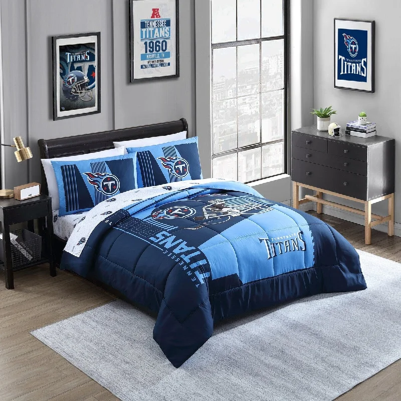 Duck down comforters with a softer feel and good warmth retentionTennessee Titans NFL Licensed "Status" Bed In A Bag Comforter & Sheet Set