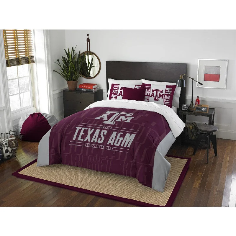 Microfiber - filled comforters that are lightweight and easy to care forTexas A&M Aggies Modern Take Full/Queen 3-piece Comforter Set