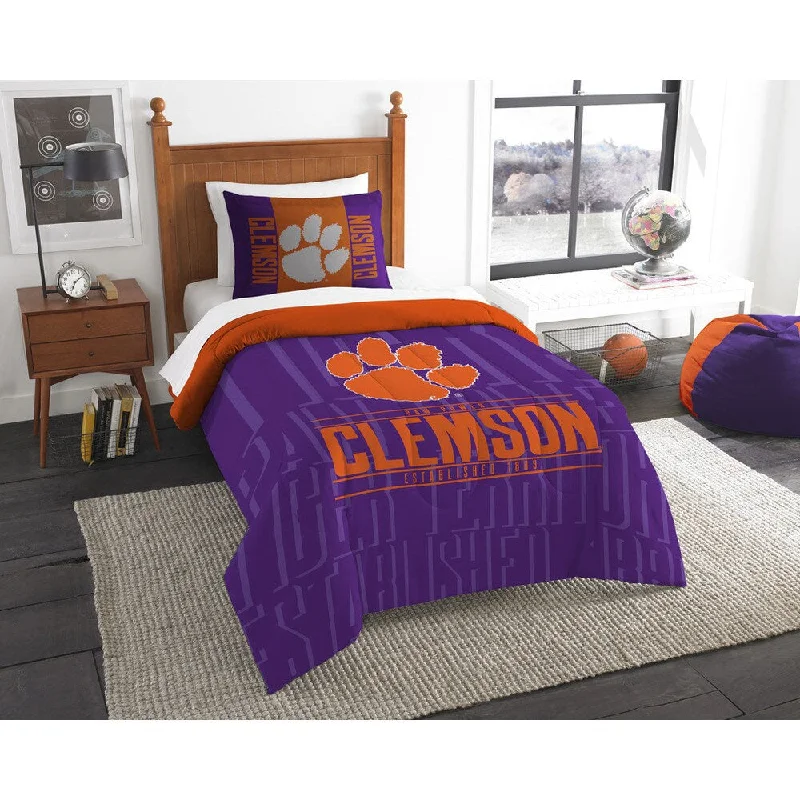 Duck down comforters with a softer feel and good warmth retentionThe Northwest Company Clemson Twin 2-piece Comforter Set