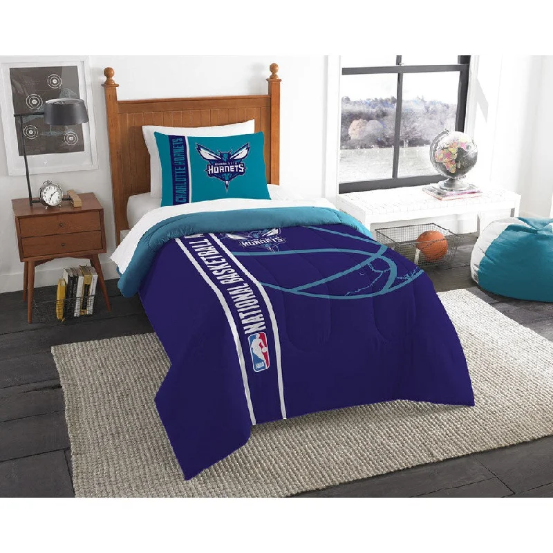 Synthetic - filled comforters like polyester for affordability and hypoallergenic propertiesThe Northwest Company NBA 862 Hornets Twin Printed Comforter Set