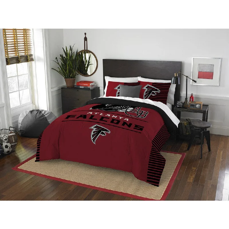 Microfiber - filled comforters that are lightweight and easy to care forThe Northwest Company NFL Atlanta Falcons Draft Full/Queen 3-piece Comforter Set