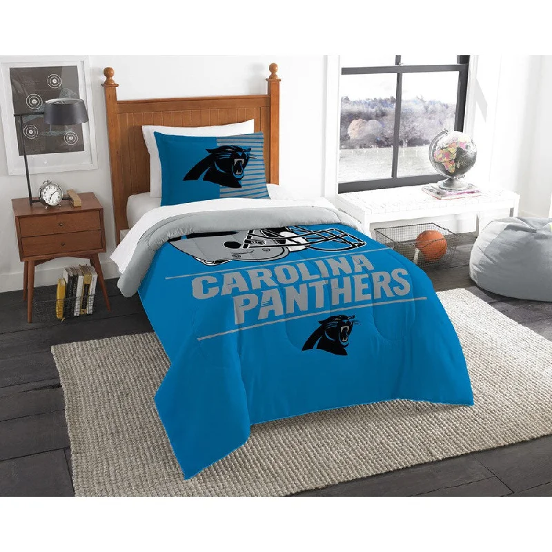 Microfiber - filled comforters that are lightweight and easy to care forThe Northwest Company NFL Carolina Panthers Draft Multicolor 2-piece Twin Comforter Set