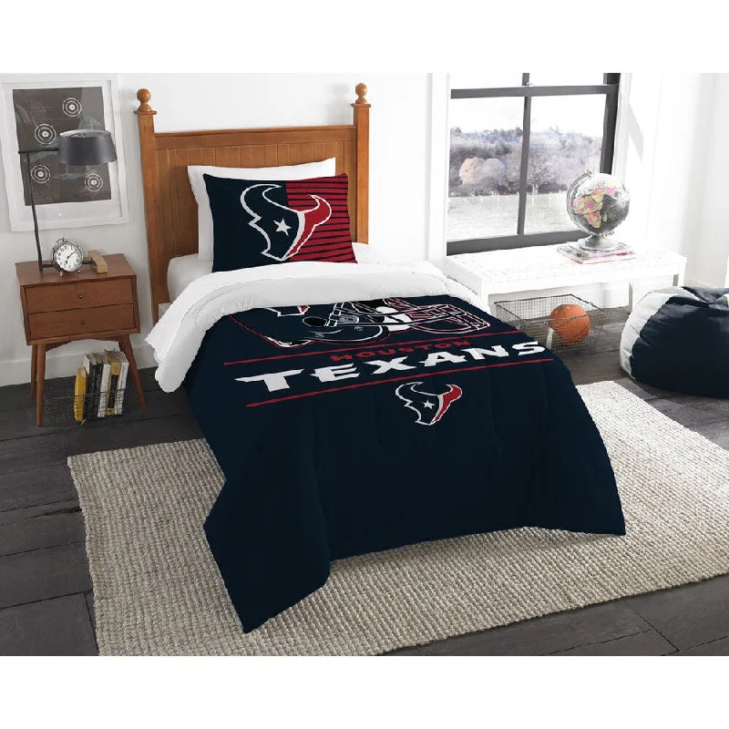 Goose down comforters known for their superior quality and insulationThe Northwest Company NFL Houston Texans Draft Twin 2-piece Comforter Set