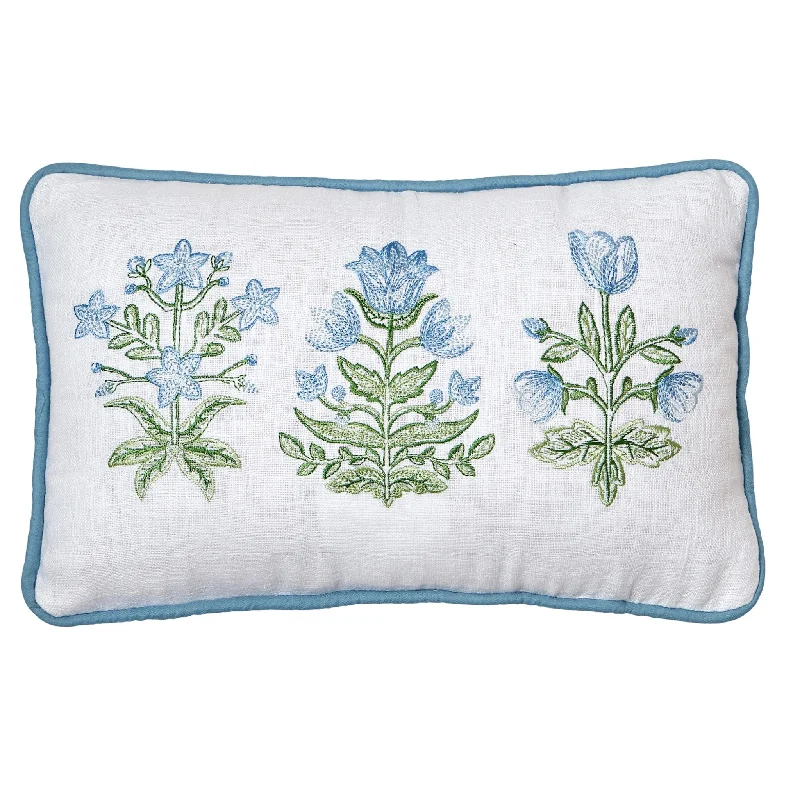 Recycled polyester blankets for an eco - conscious optionThree Mughal Flowers Embroidered Pillow