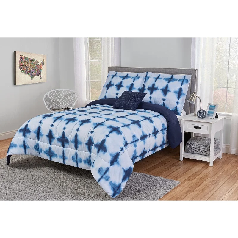 Full - size comforters suitable for full - sized beds in guest rooms or small bedroomsTie Dye Dreamer Reversible Comforter Set