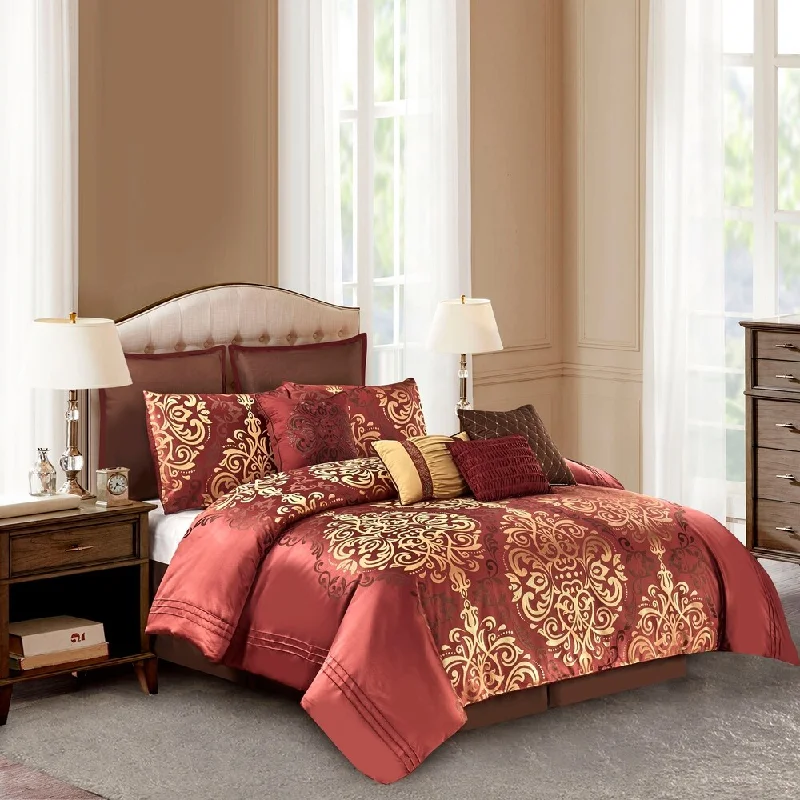 Microfiber - filled comforters that are lightweight and easy to care forTimur Comforter Set in Red