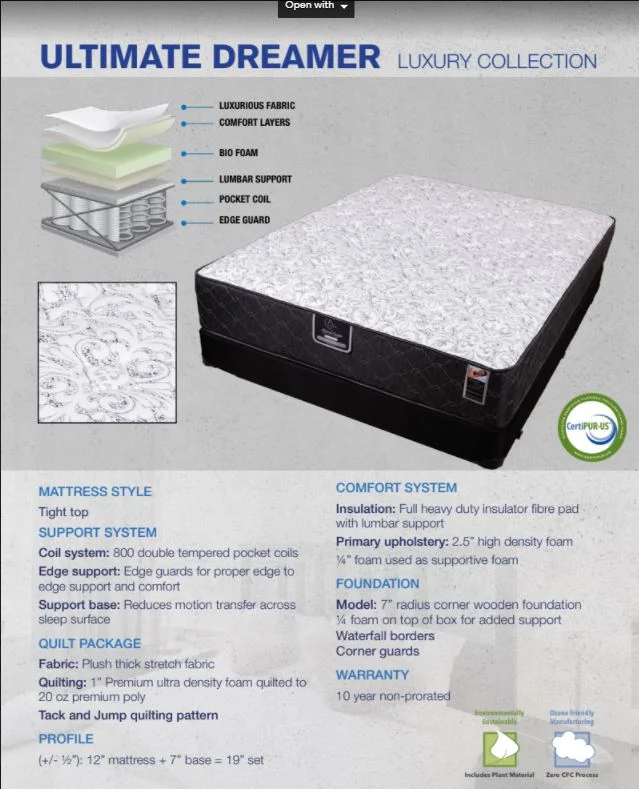 Latex mattresses with natural bounce and breathabilityULTIMATE DREAMER FIRM FLIPPABLE