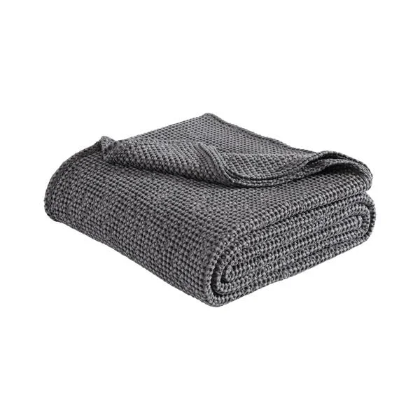 Cotton blankets for breathability and a lightweight feelUrban Charcoal Waffle Blanket by Private Collection