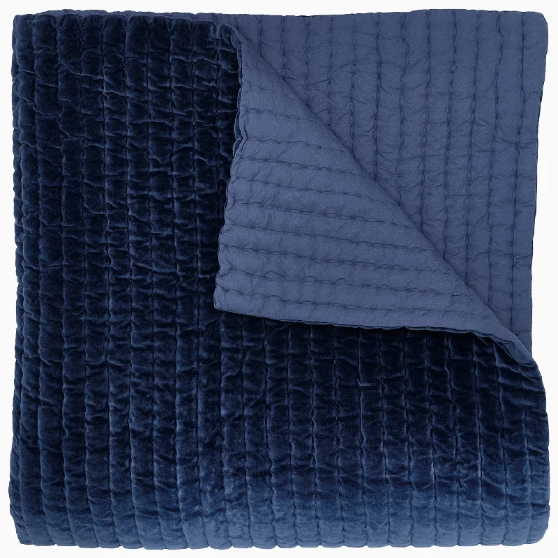 Wrinkle - resistant duvet covers for a neat and tidy lookVelvet Indigo Quilt