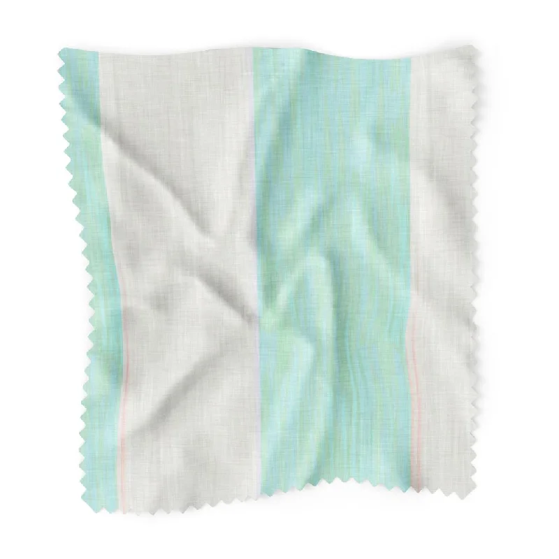 Zipper - closure duvet covers for easy removal and washingVersailles Stripe Aqua Fabric by the Yard