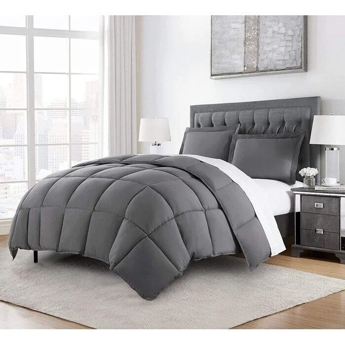 Goose down comforters known for their superior quality and insulationVersatile Reversible Microfiber Down Alternative Comforter Set